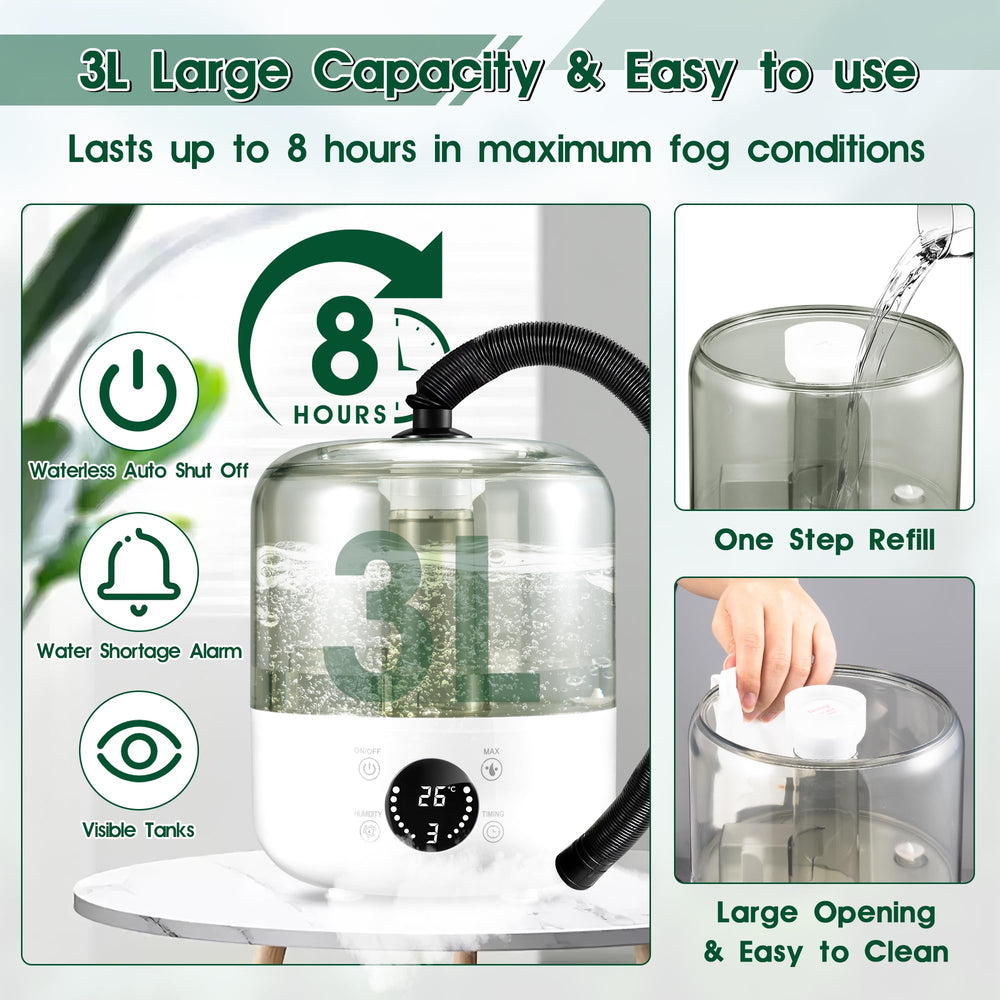 MALLMALL6 3L tank enables longer misting sessions with fewer refills