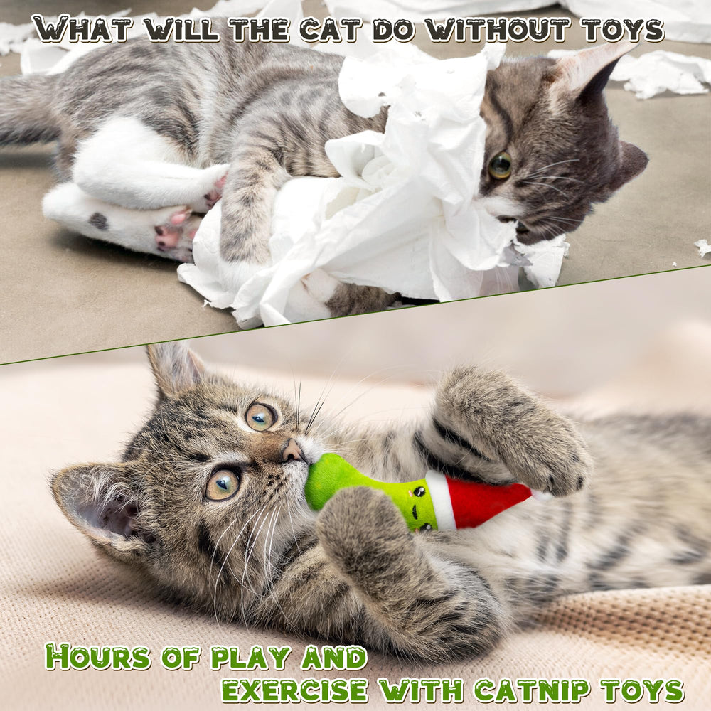MALLMALL6 catnip toy Santa hat pickle image 5 4.9x2 inch size ideal for play
