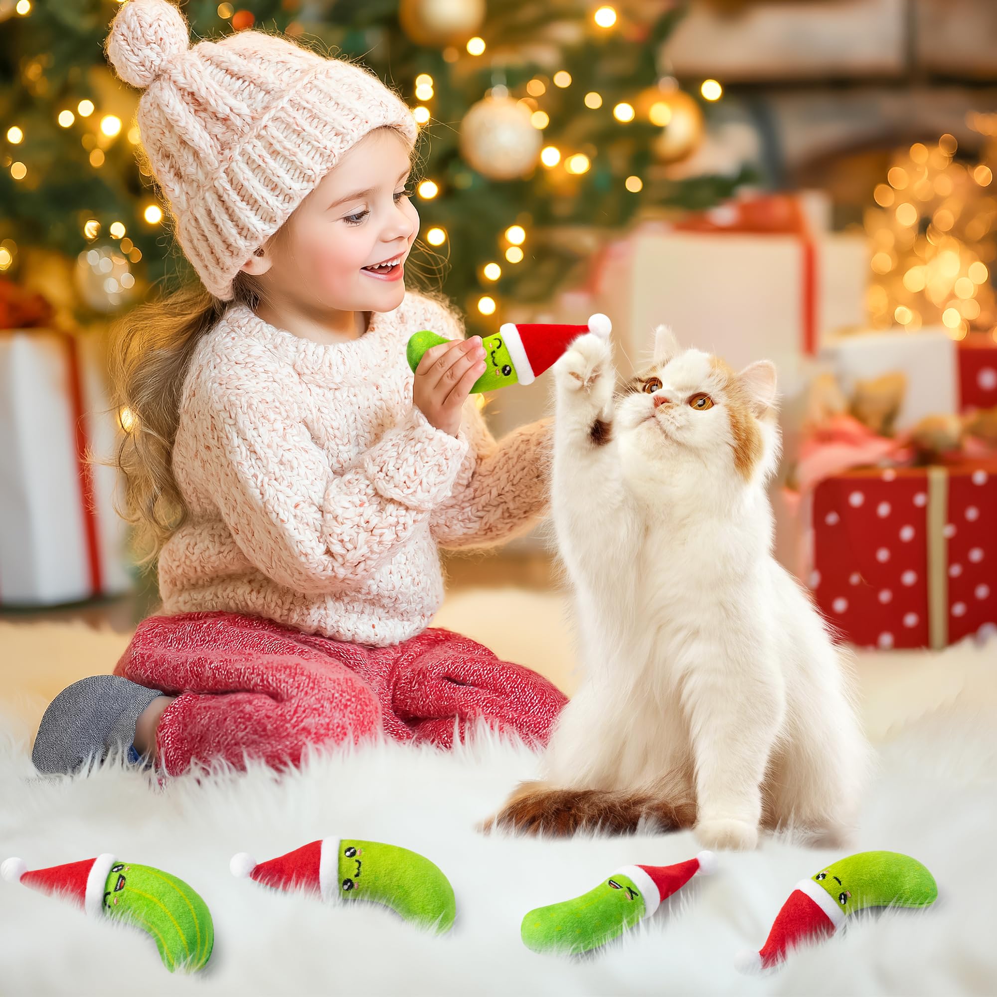 MALLMALL6 catnip toy Santa hat pickle image 6 festive décor and holiday gift appeal