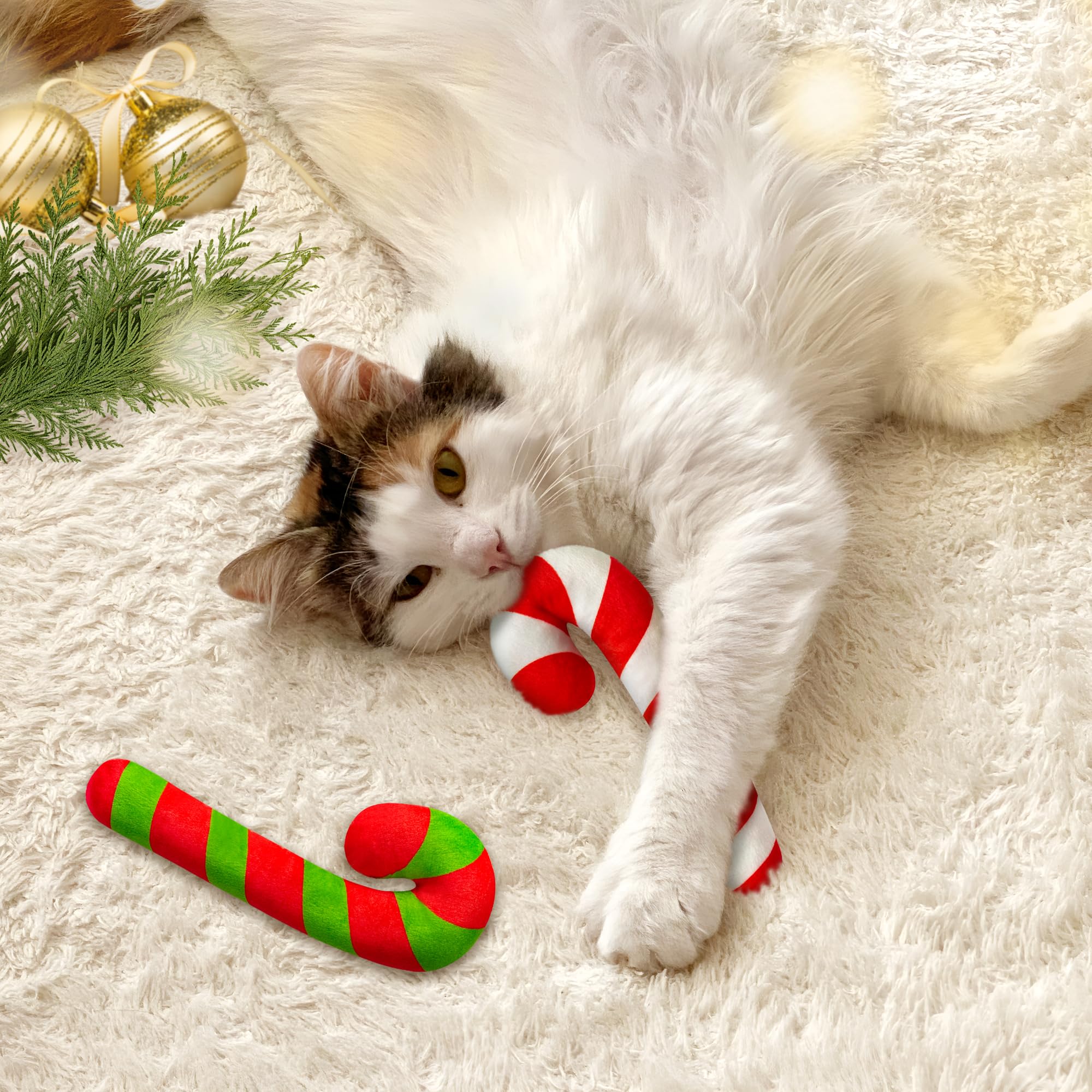 MallMall6 Christmas Candy Cane Toy soft cotton material detail for durable design