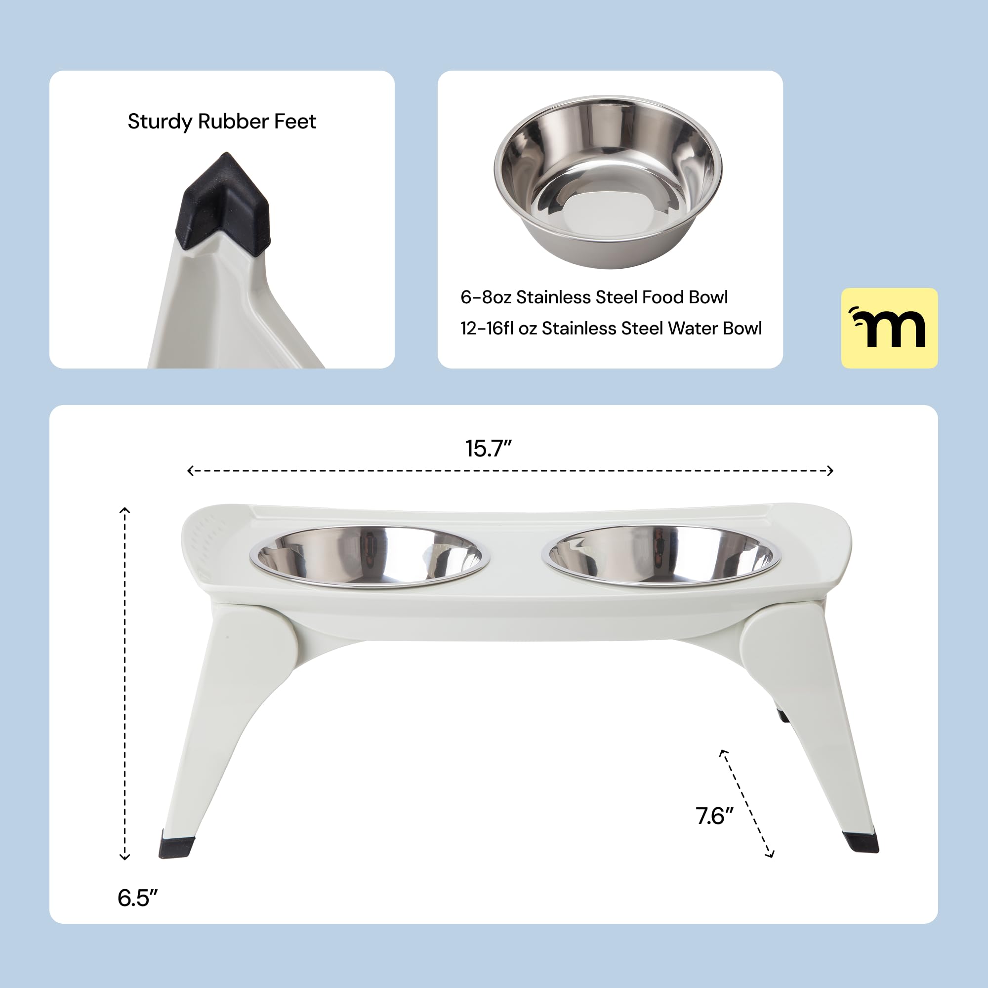 MalsiPree foldable dog bowl stand designed for compact storage and travel use.