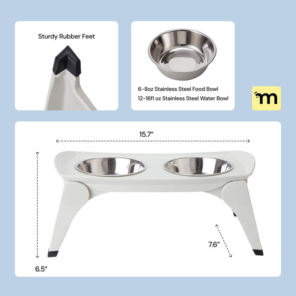 MalsiPree foldable dog bowl stand designed for compact storage and travel use.