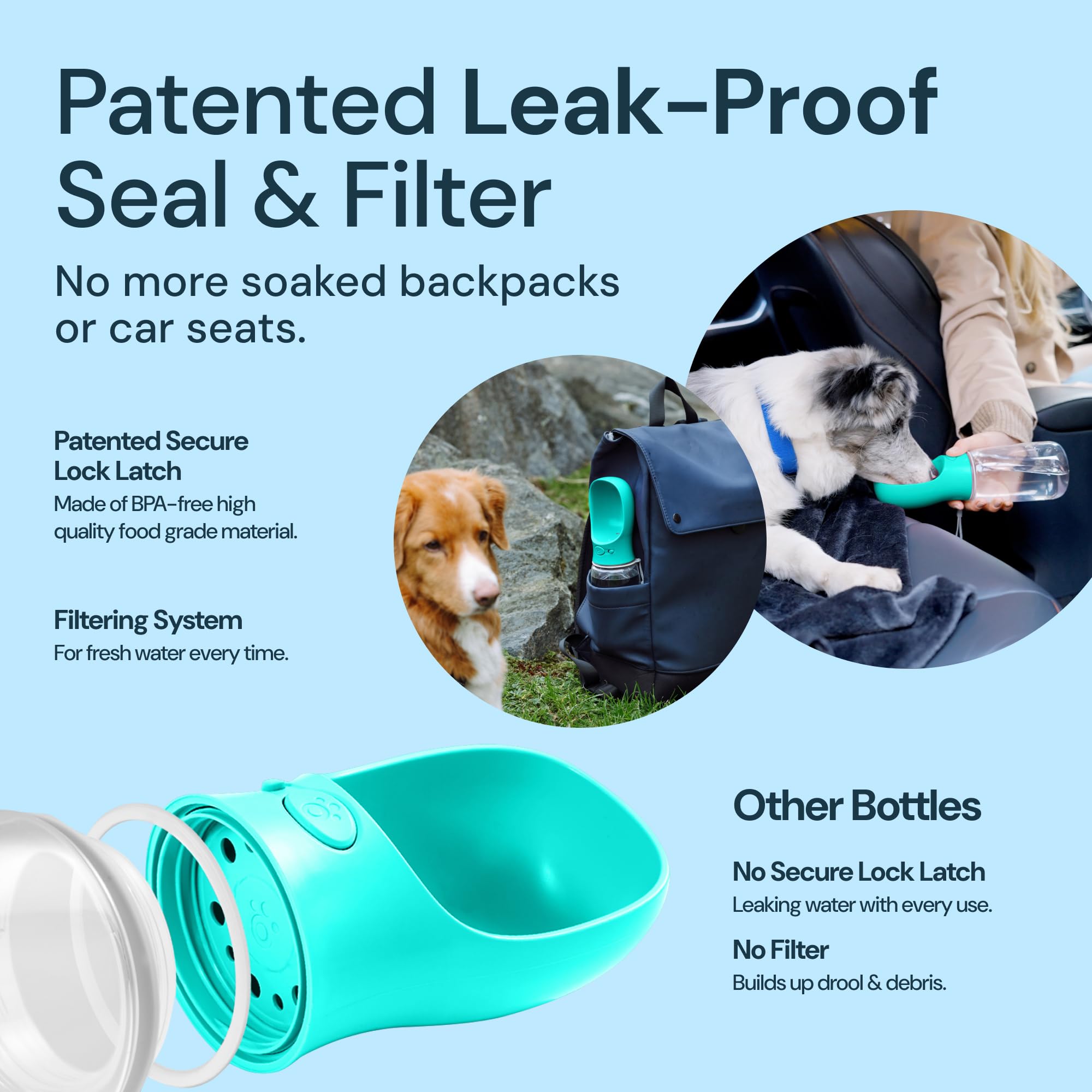 MalsiPree travel bottle with leak-proof lock prevents spills during adventures.
