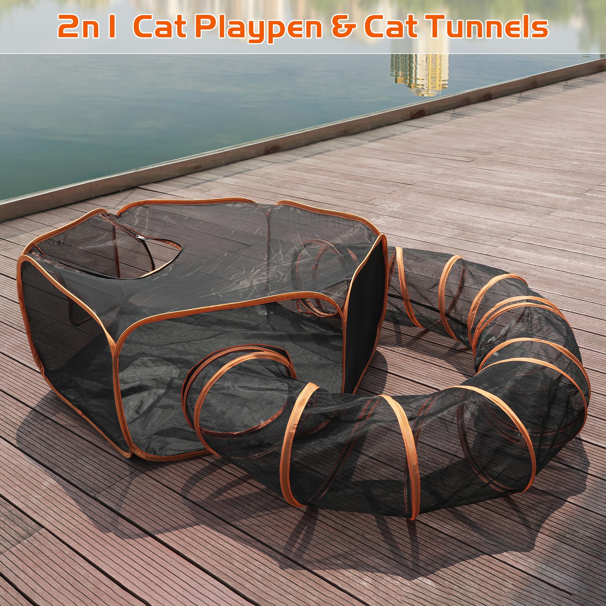 MAMI&BABI cat tents folded compact demonstrates travel-friendly setup