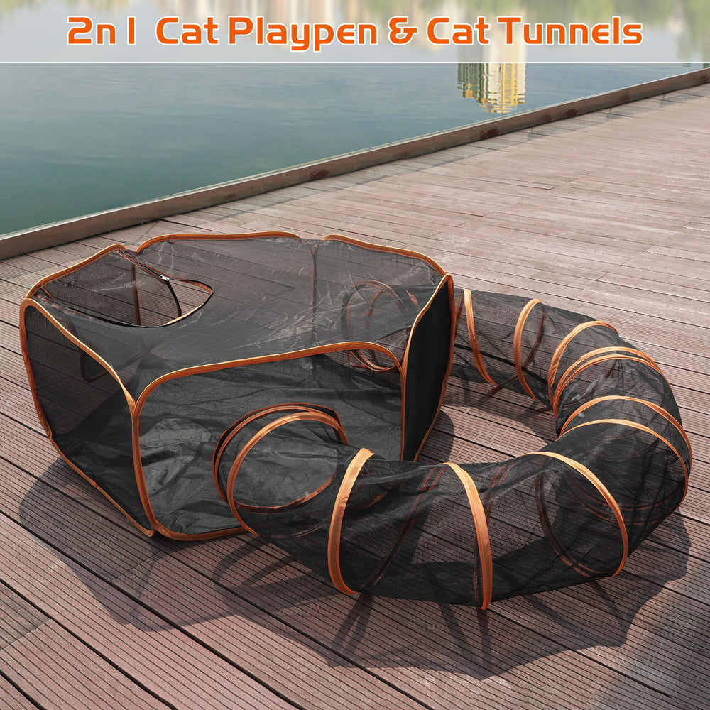 MAMI&BABI cat tents folded compact demonstrates travel-friendly setup