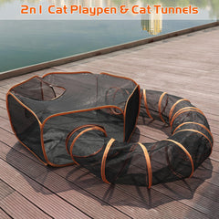 MAMI&BABI cat tents folded compact demonstrates travel-friendly setup
