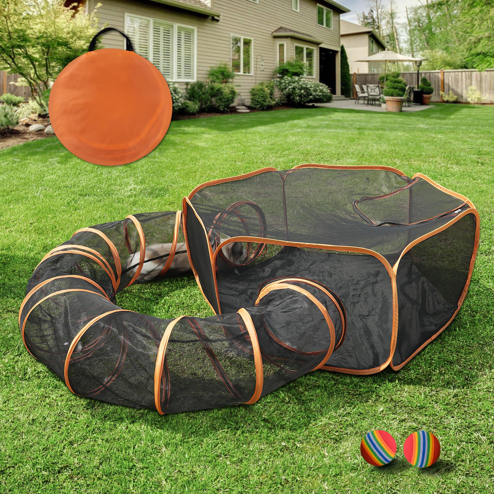 MAMI&BABI Outdoor Cat Enclosures front view shows a spacious play space for pets