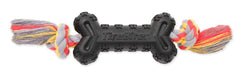 Mammoth TireBiterII E bone with rope aids interactive play and dental flossing during chews.