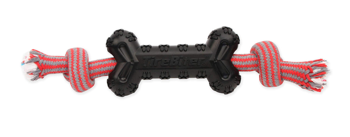 Mammoth TireBiterII bone in natural rubber, built for extreme chewers.