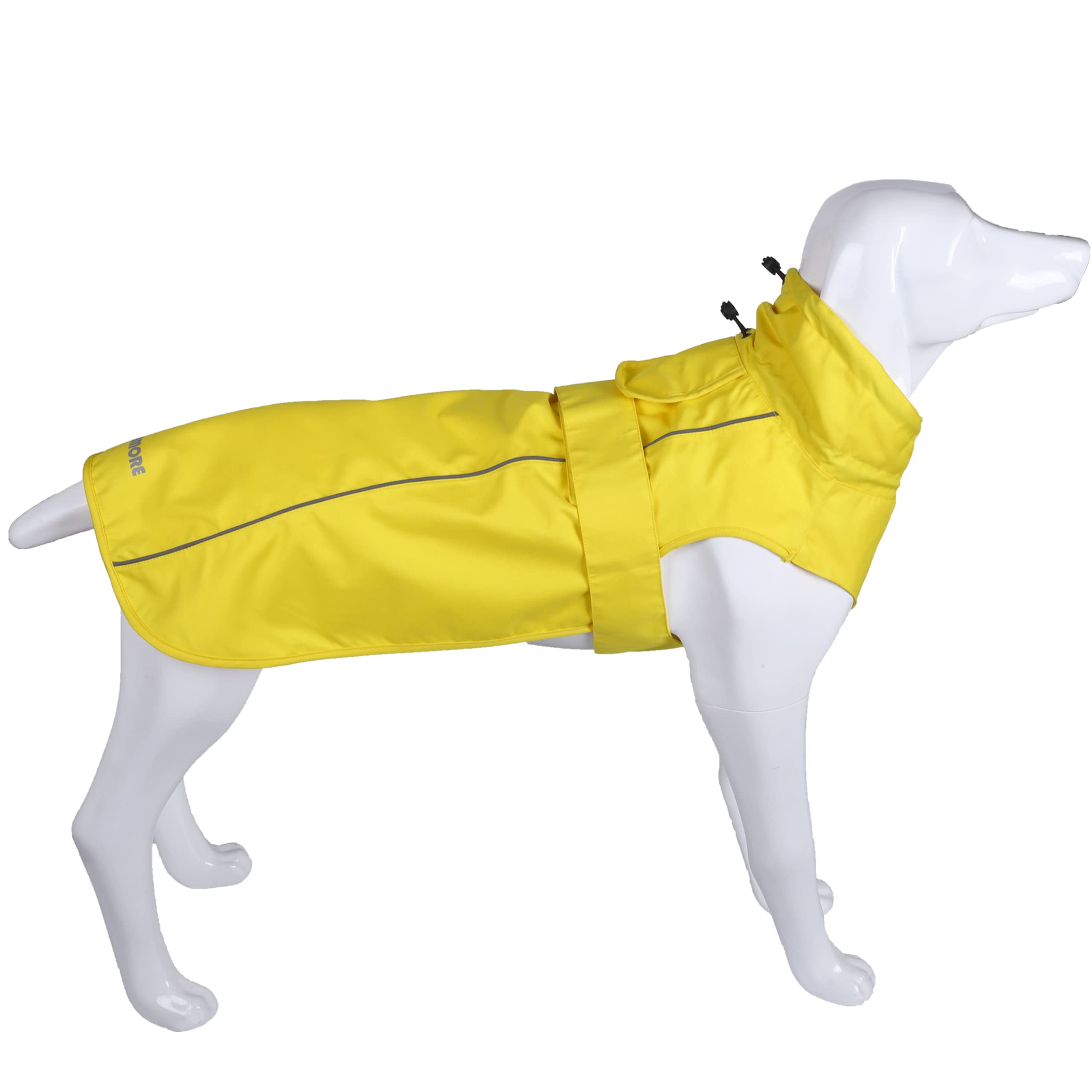 MAMORE adjustable raincoat back view with reflective strip for night visibility