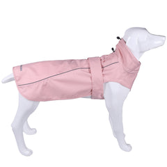 Mamore adjustable waterproof dog raincoat front view for dry, comfortable strolls.