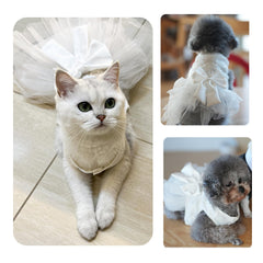 Mamore dog dress features a 3-layer tutu skirt for a cute festive look.