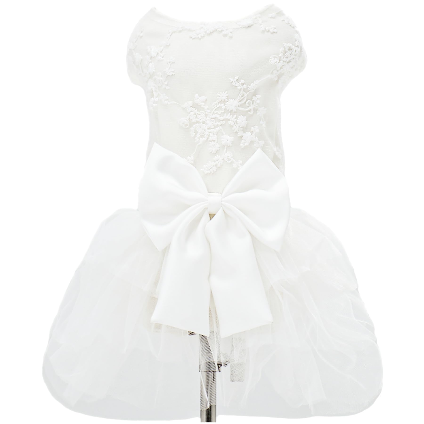 Mamore dog dress wedding outfit with embroidery detail for special occasions.