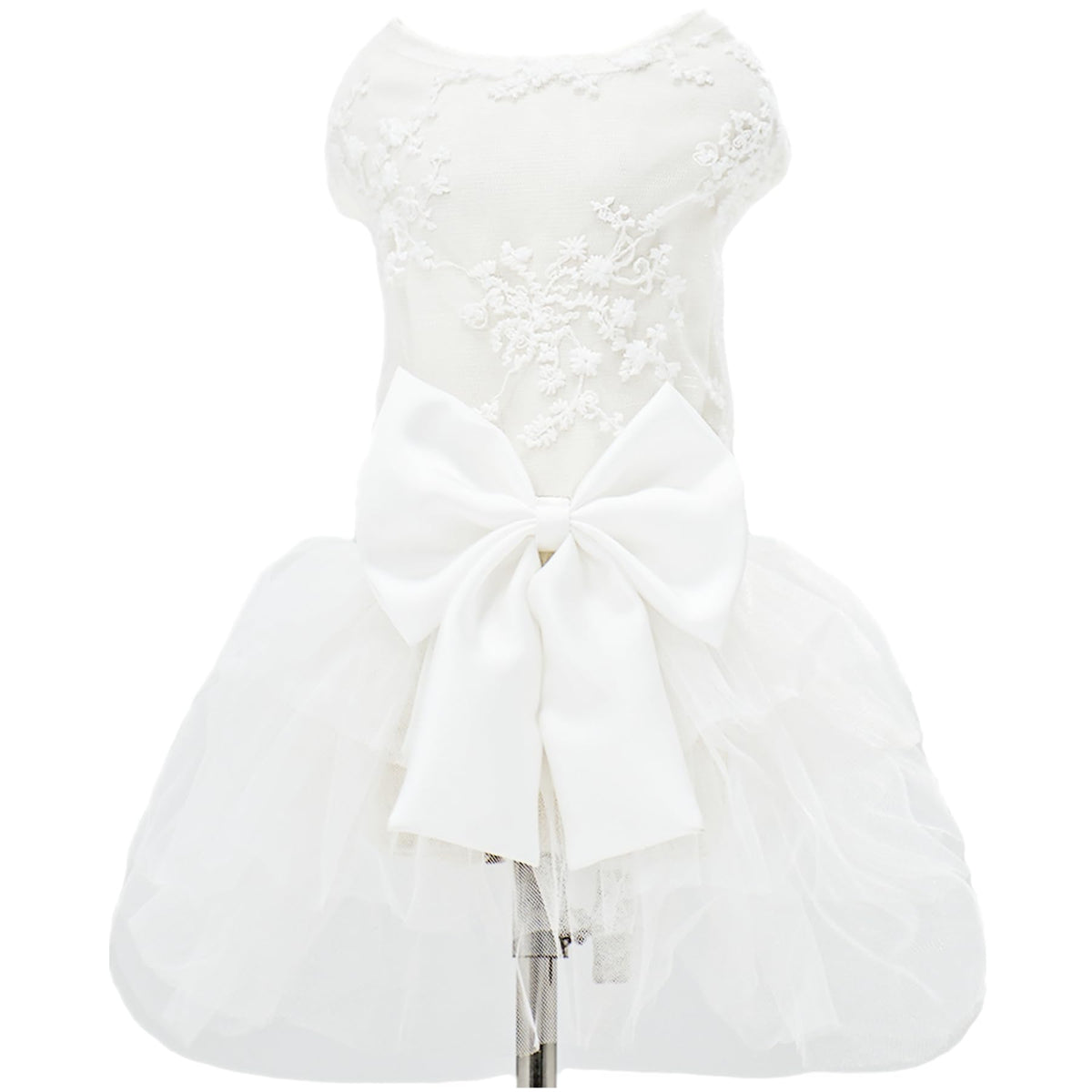 Mamore dog dress wedding outfit with embroidery detail for special occasions.
