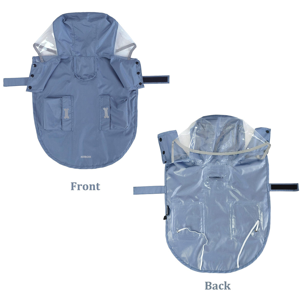 MAMORE dog raincoat with reflective strips enhances night visibility during walks