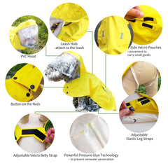 MAMORE dog raincoat close-up of waterproof material and taped seams