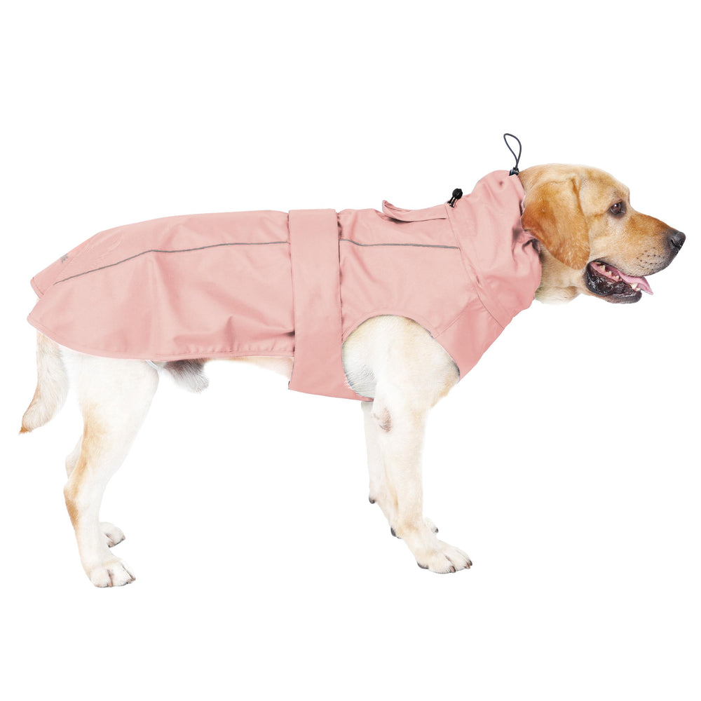 Mamore dog raincoat with waterproof outer fabric keeps your pup dry during light showers.