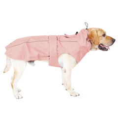 Mamore dog raincoat with waterproof outer fabric keeps your pup dry during light showers.