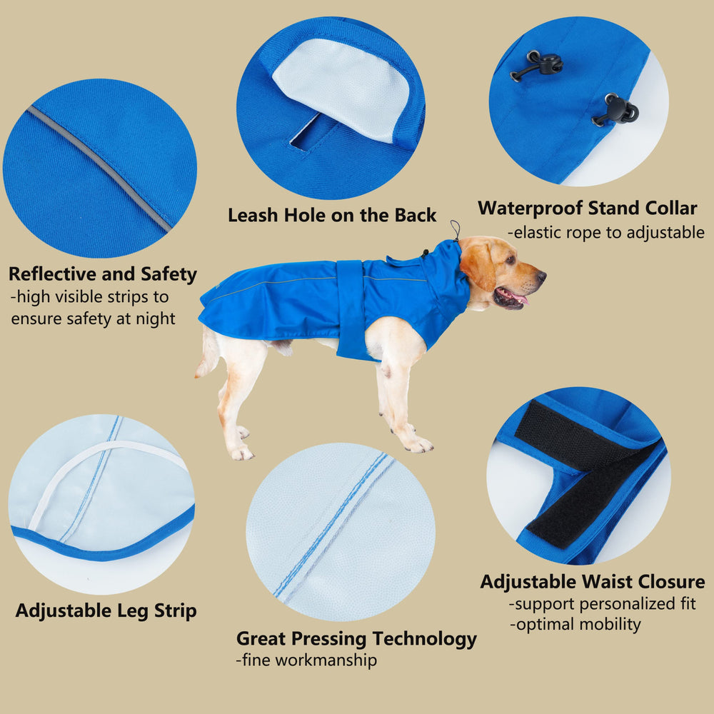 MAMORE raincoat back hole for leash attachment and easy control