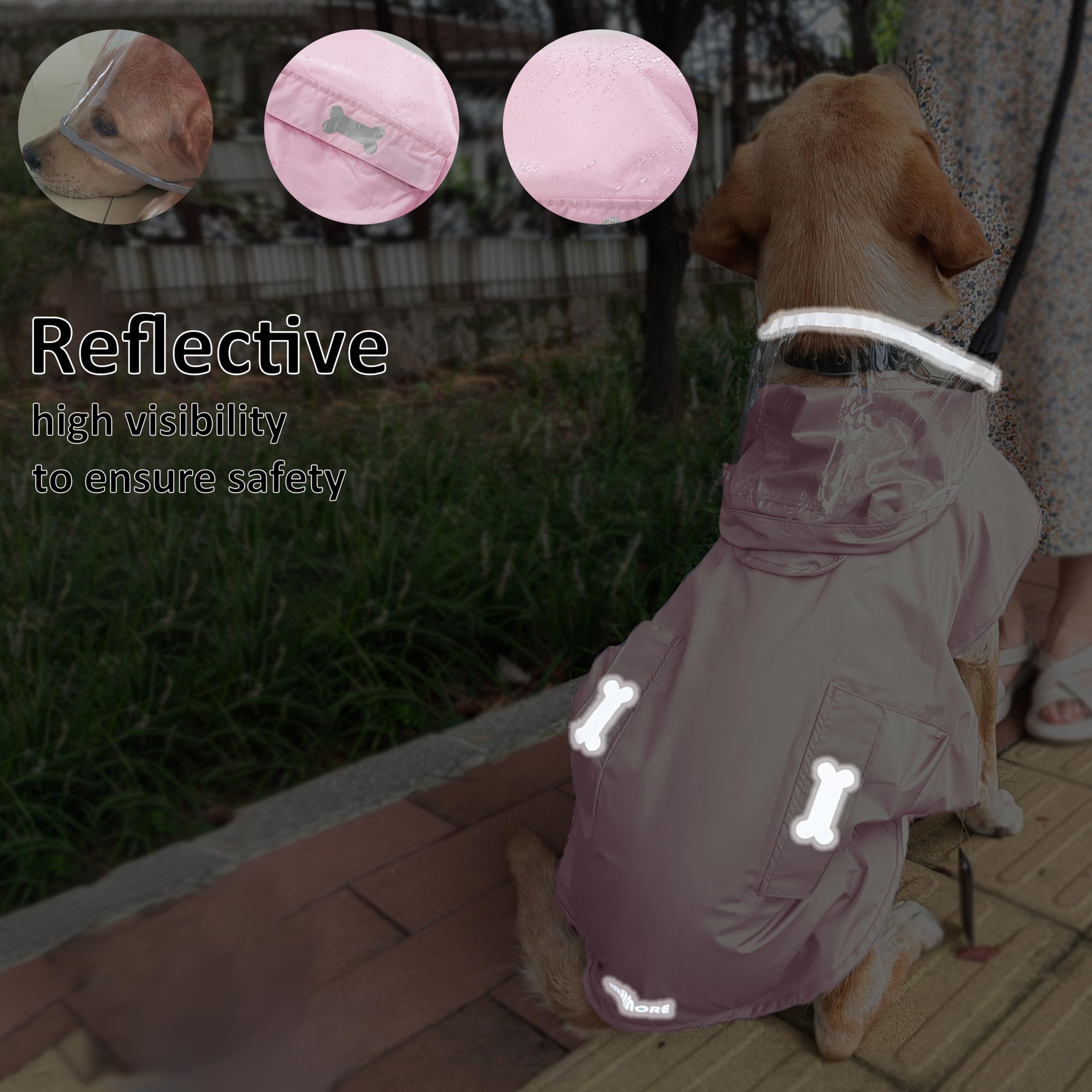 MAMORE raincoat leg elastic ensures snug coverage over legs.