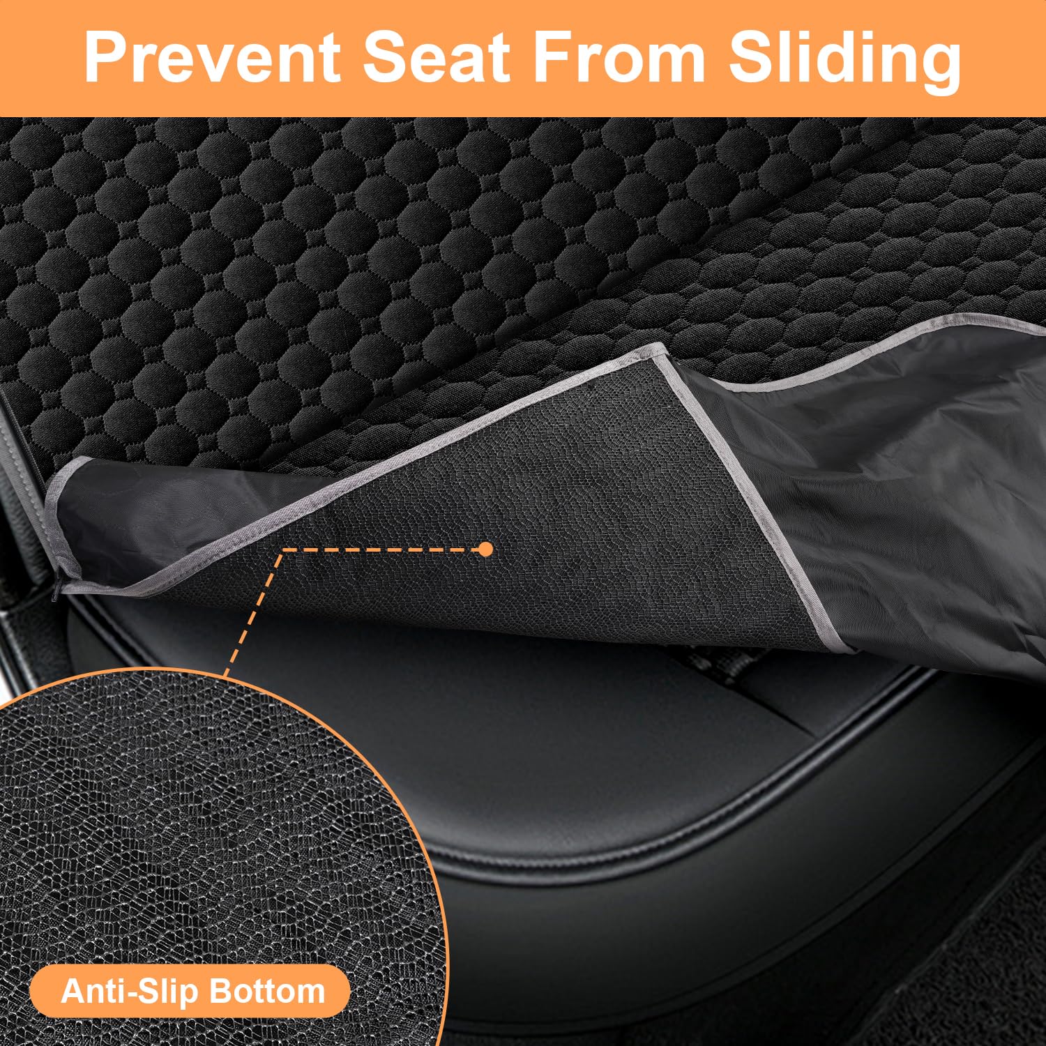 Mancro 54 by 55 inch back seat cover fits most cars, trucks, and SUVs.