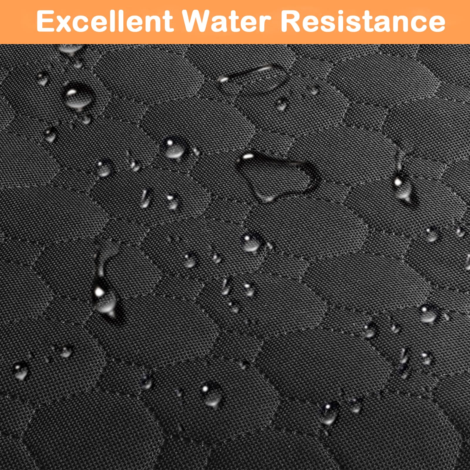 Mancro 600D waterproof fabric close-up shows rugged protection against spills.