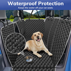 Mancro dog hammock to bench conversion for flexible seating in full-size trucks.