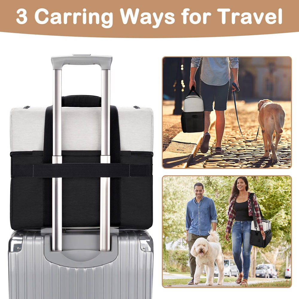 Mancro dual layers dog travel bag poop bag dispenser for tidy trips.