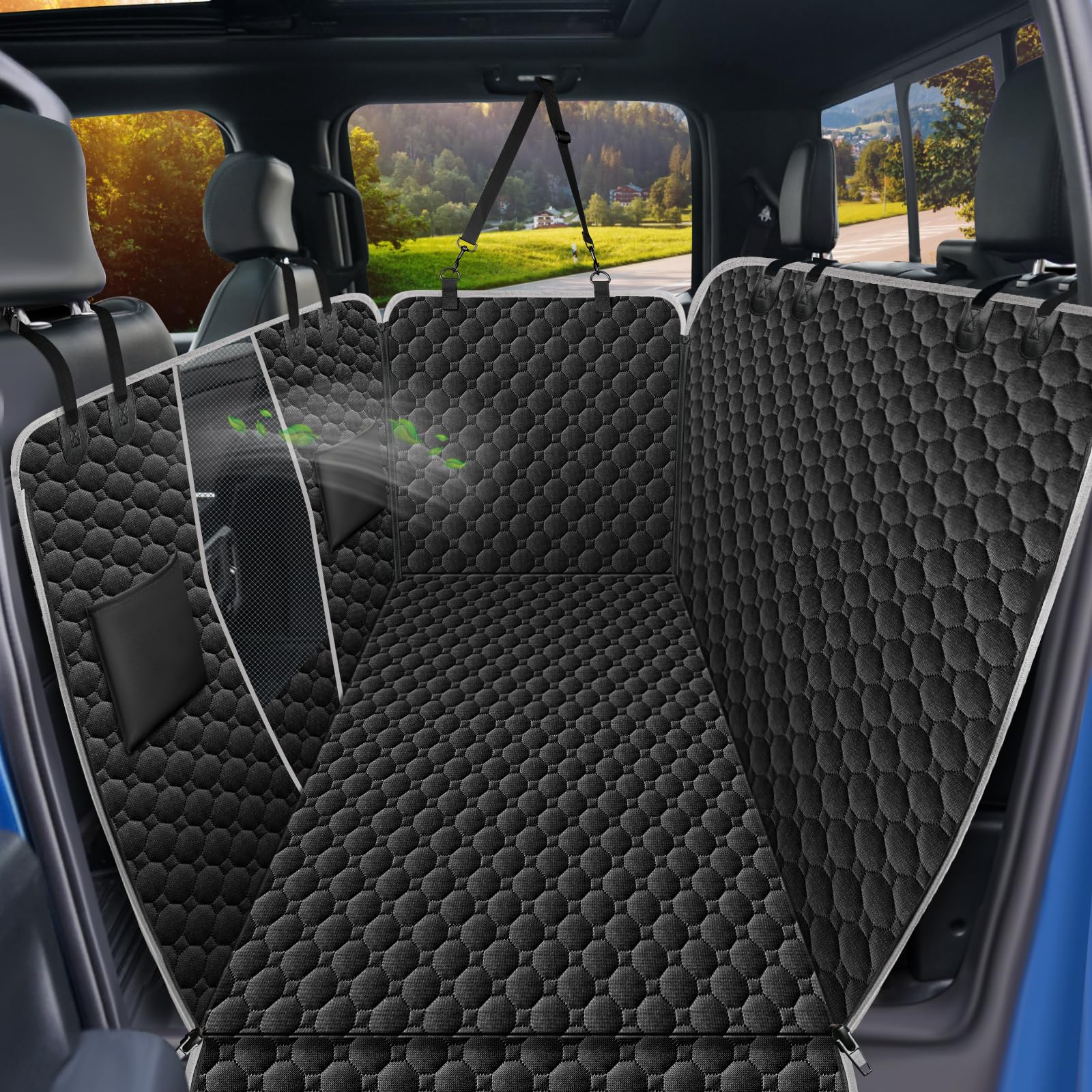 Mancro durable truck-approved dog car seat cover for road trips.