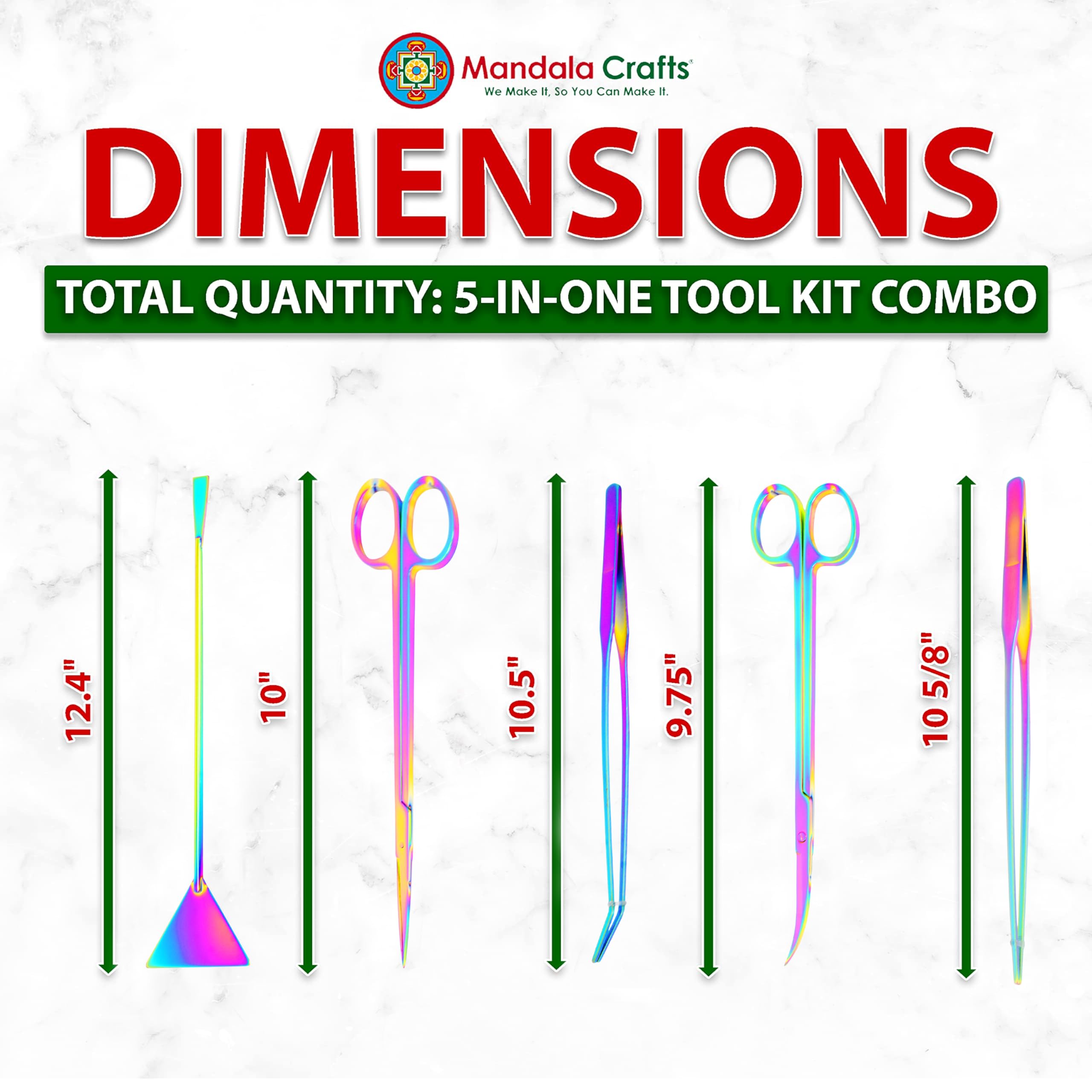 Mandala Crafts rainbow aquascaping tools long scissors enable precise pruning without full immersion.