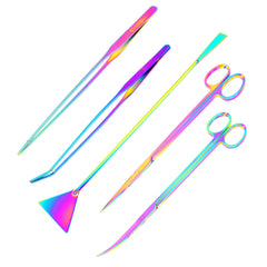 Mandala Crafts rainbow aquascaping tools kit overview shows durable stainless steel for precise aquarium care.