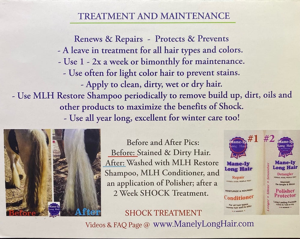 Mane-ly Long Hair SHOCK! Repair Conditioner hydrates and restores shine during brushing