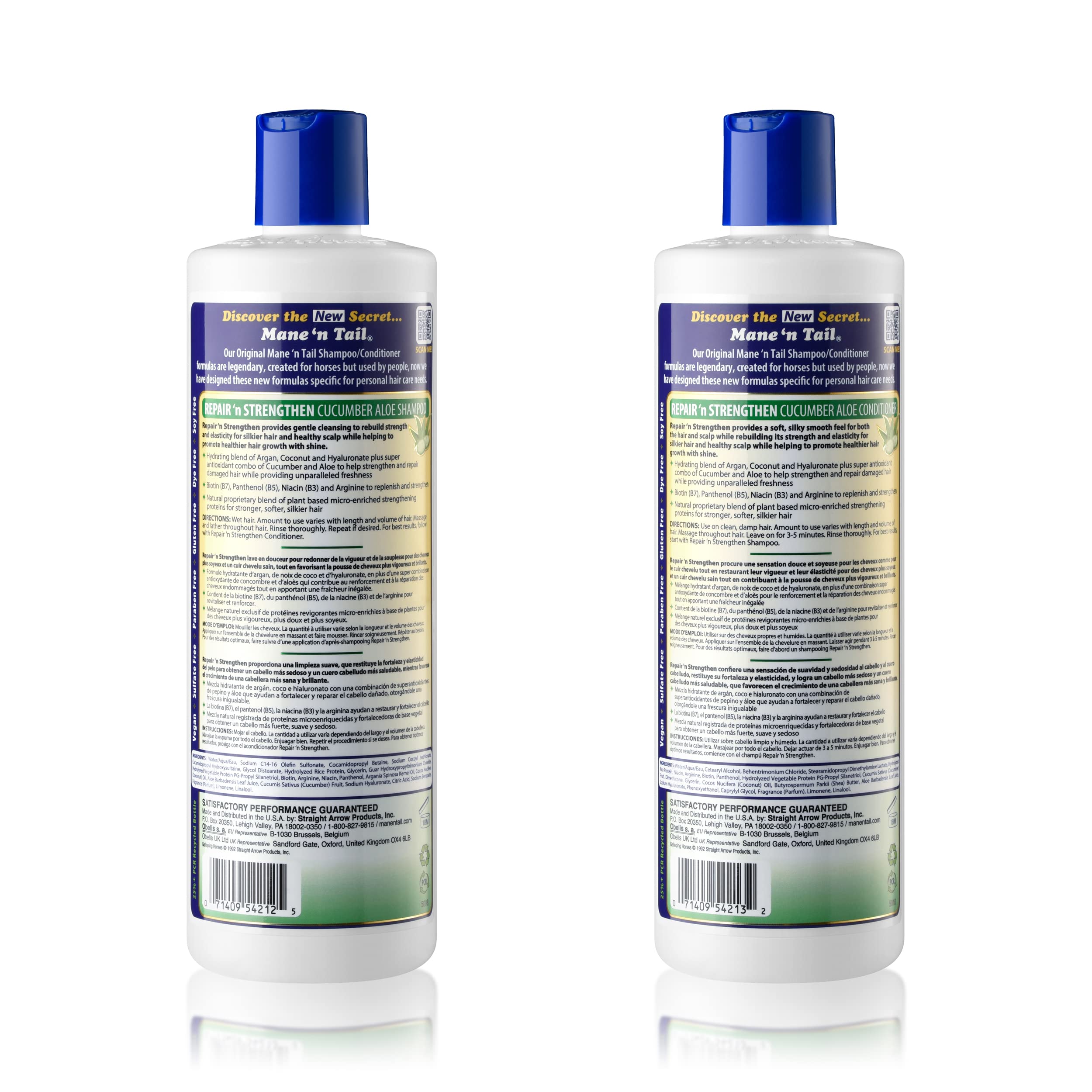 Mane 'n Tail Repair 'n Strengthen conditioner cucumber aloe bottle for hydrated hair