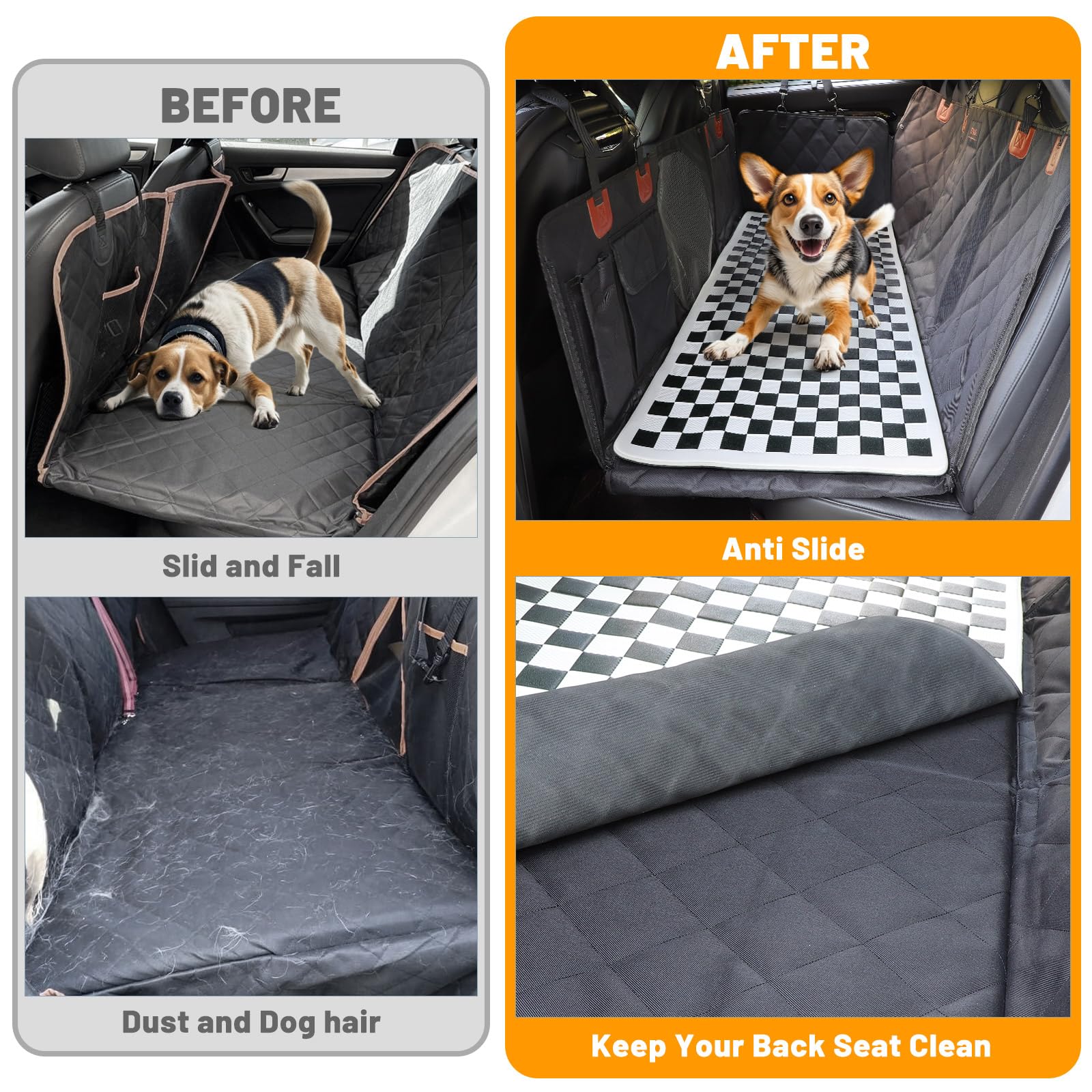 Manificent dog blanket hair-resistant surface for easy cleaning and tidy back seat