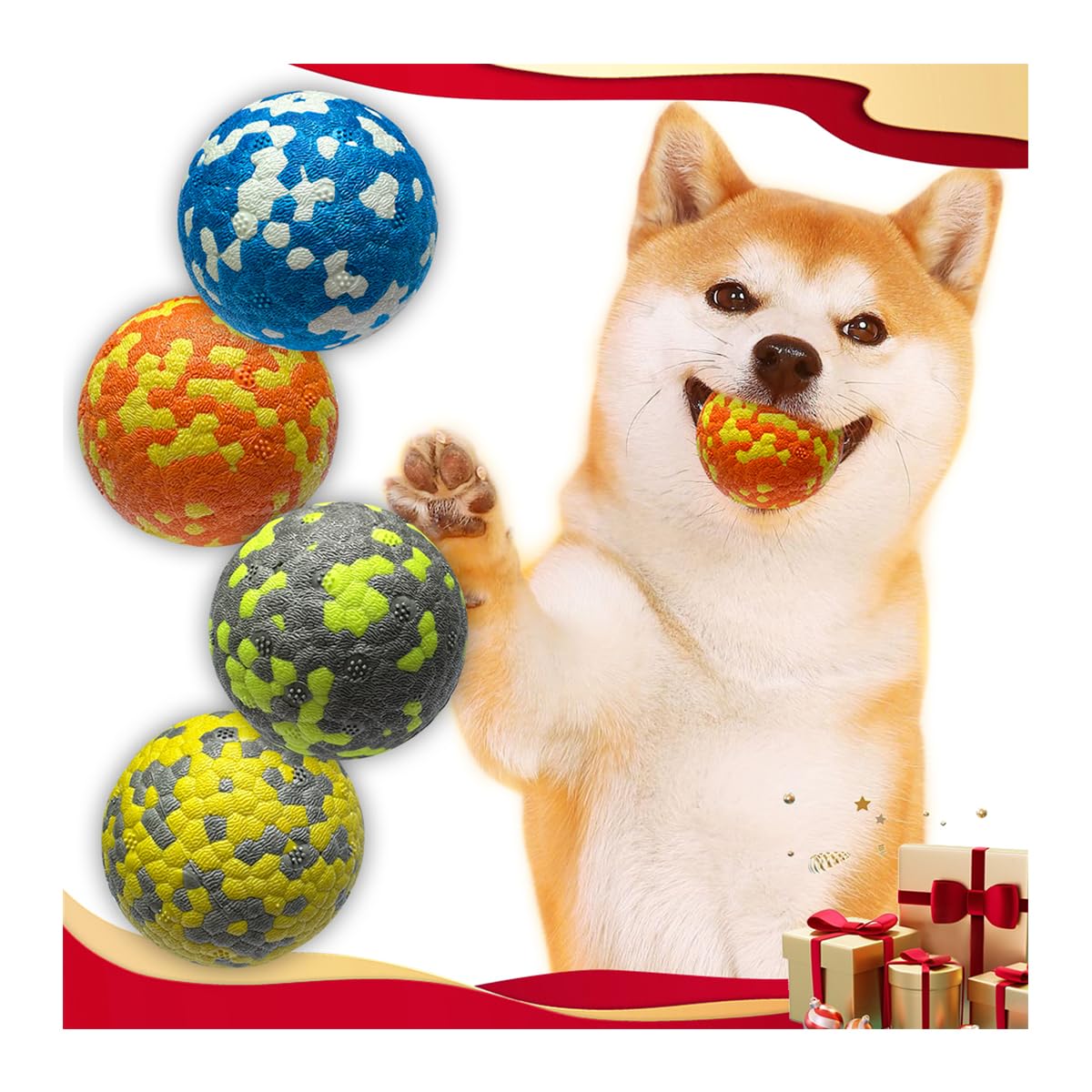 Mankoda dog balls 2.5-inch durable bounce ideal for aggressive chewers during fetch