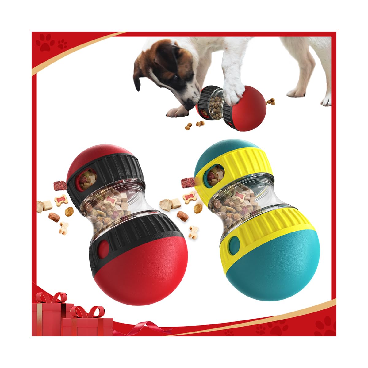 Mankoda dog puzzle toy rolling ball front view for engaging enrichment.