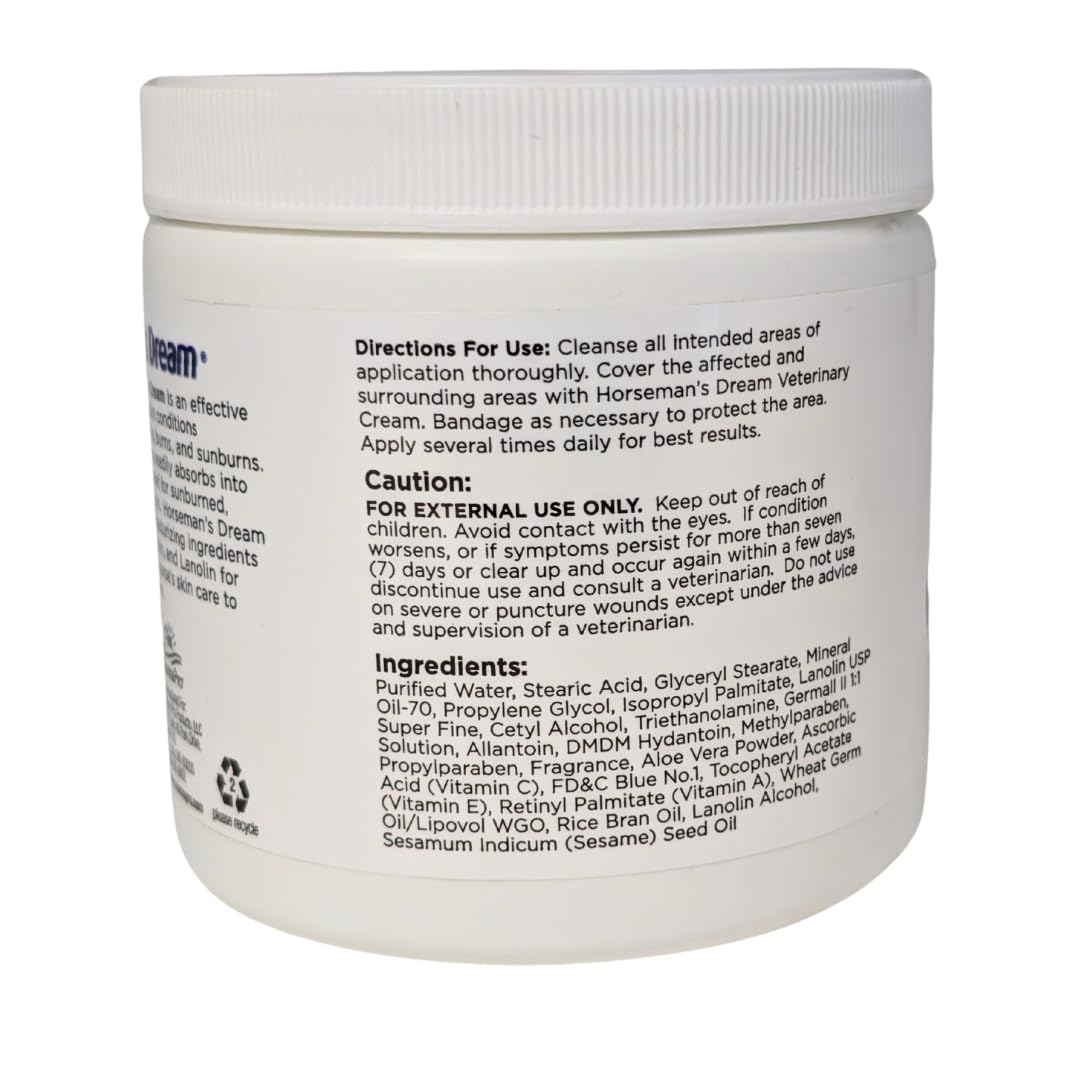 Manna Pro Corona Horseman's Dream Vet Cream applied on horse skin for minor soothing.