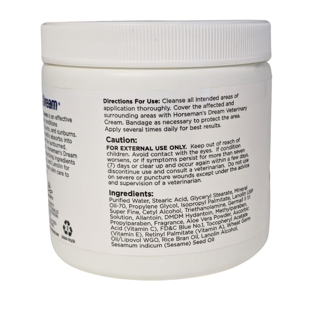 Manna Pro Corona Horseman's Dream Vet Cream applied on horse skin for minor soothing.