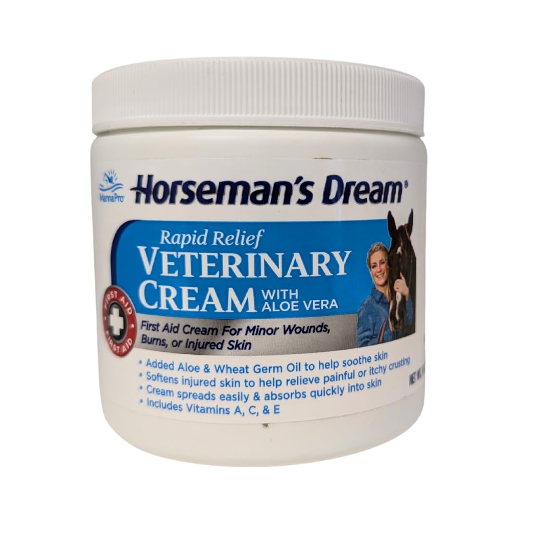 Manna Pro Corona Horseman's Dream Vet Cream jar label for skin care.