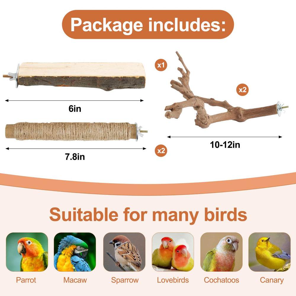 Manoai rope-wrapped perch showcases textured surface promoting safe gripping during play.