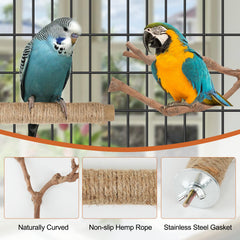 Manoai Y-shaped grapevine perch provides climbing options and flexible placement inside cages.