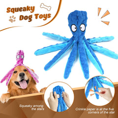 MANOPAWS squeaky head and crinkle tail octopus toy for engaging play