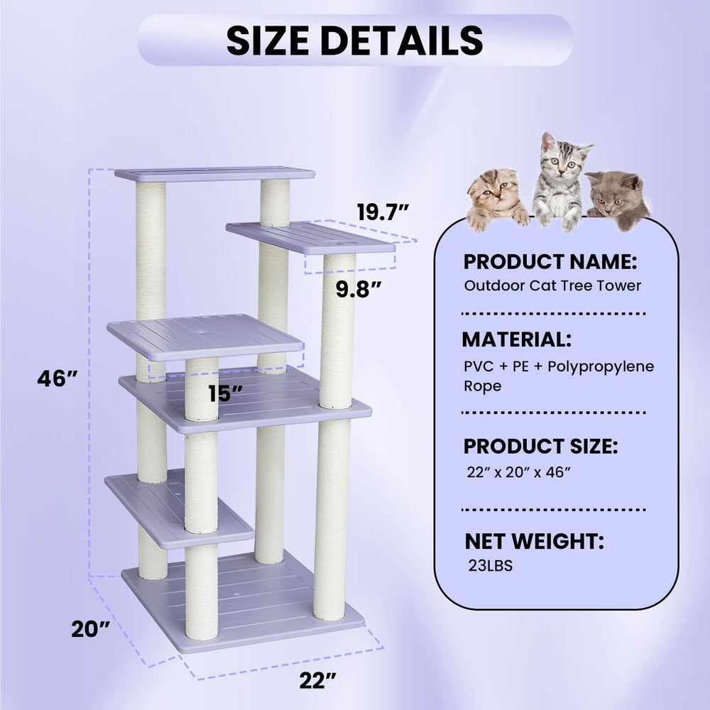 MAOHEGOU cat tree features easy-clean PE board for quick maintenance.