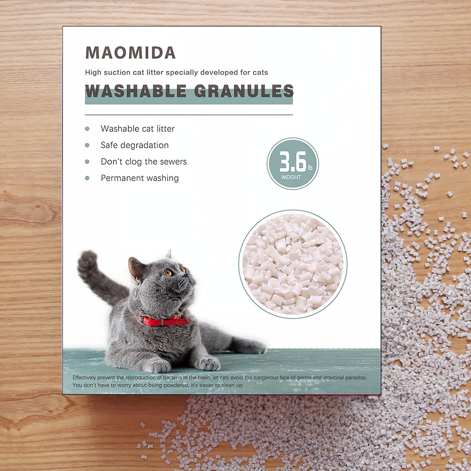 MAOMIDA granules compatible with Cat Genie enabling reuse