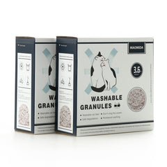 MAOMIDA cat litter box washable granules package showing eco-friendly 7lbs refill option.