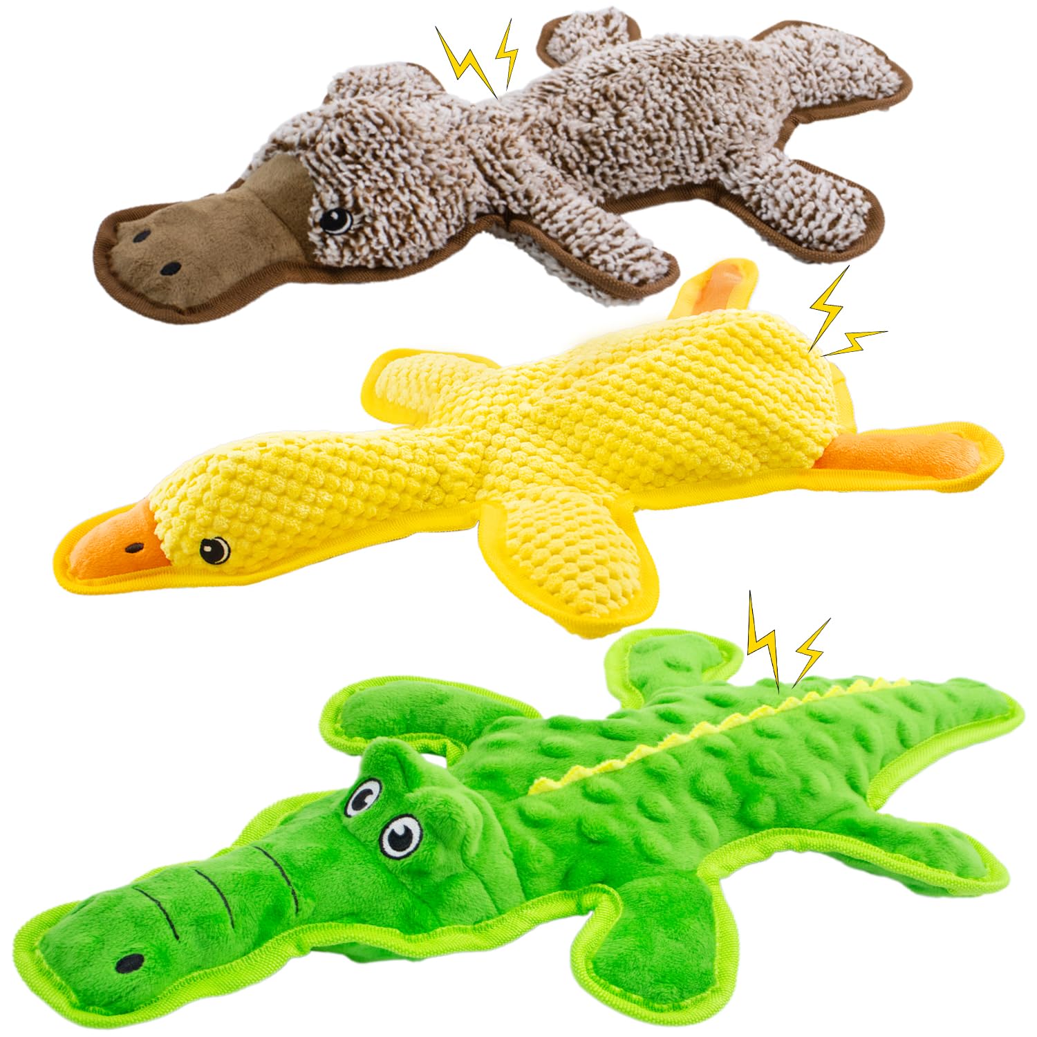 MAOOOOB No Stuffing Squeak Toy crocodile for durable chew and play