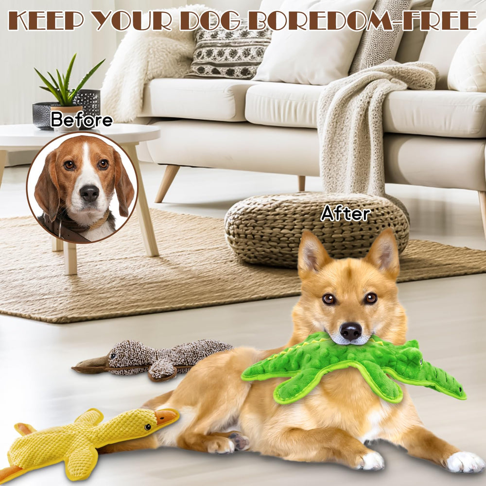 MAOOOOB No Stuffing Squeak Toy set is machine washable for easy cleaning