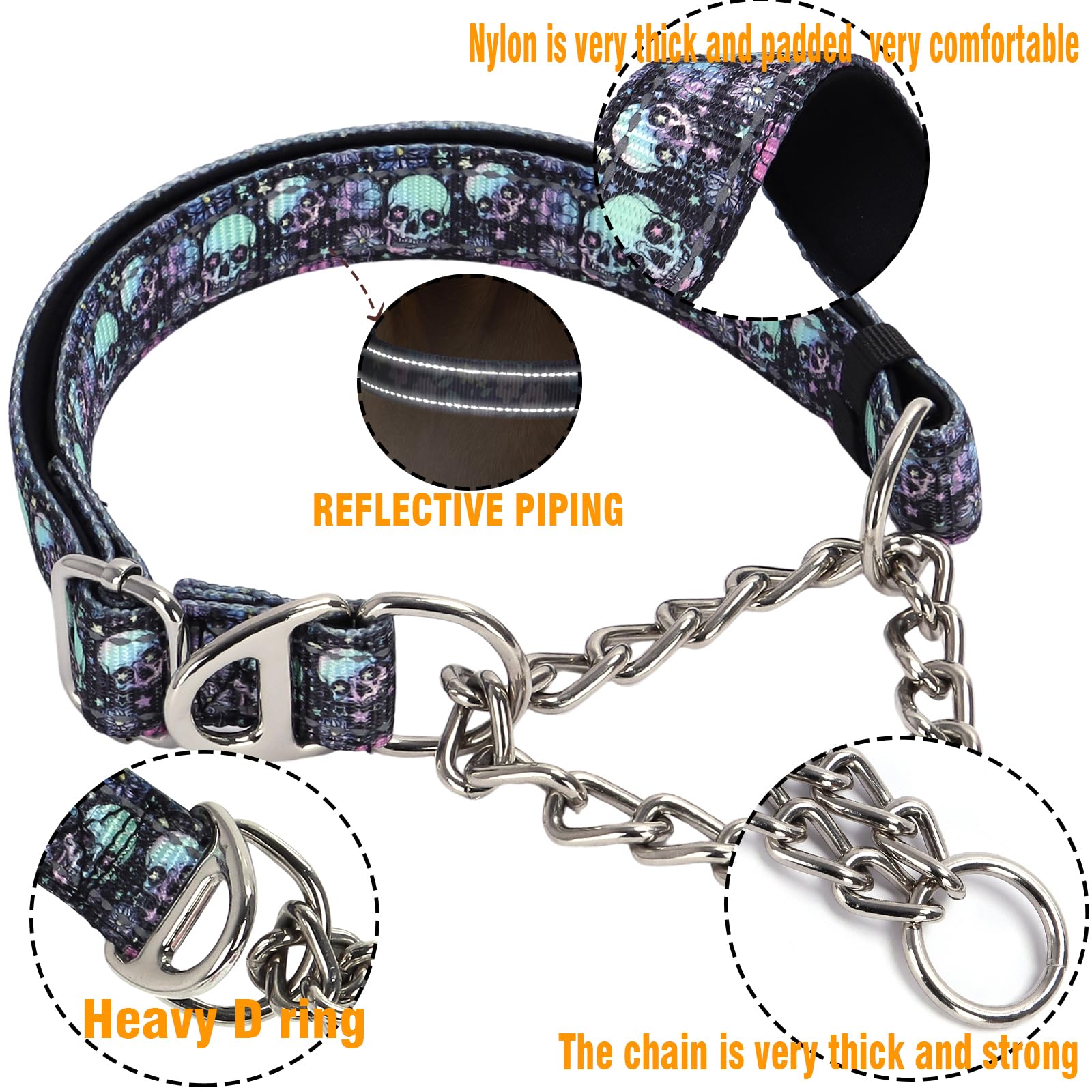 MAOWUWUJOZ Martingale collar soft padding provides neck comfort during long walks.