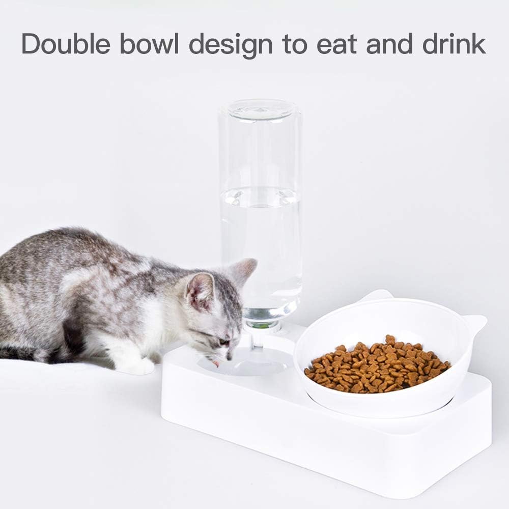 Marchul cat bowls set automatic water supply maintains steady hydration for days.