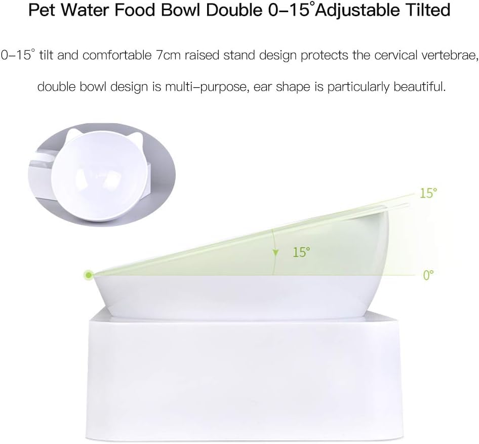 Marchul cat bowls set feeding mat illustrates floor protection and stable feeding.